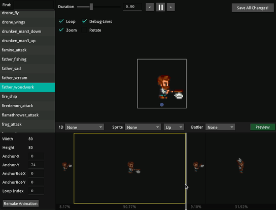 Changing frame length by dragging